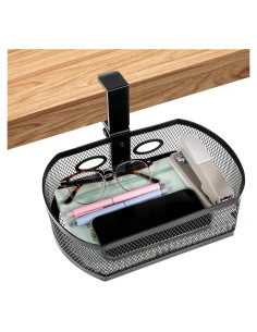 Organizador de Cajones Bajo Escritorio FdcZeyxior Negro 25x17x8cm