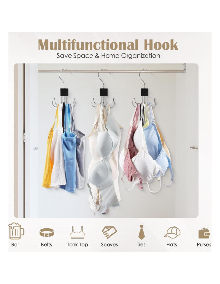 Pack de 3 Perchas Multifuncionales Aquzhou - Ahorra Espacio