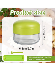 Juego de Prensadores de Ajo Ptwola Acero Inoxidable Verde 2