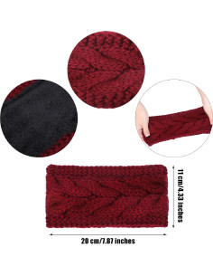 Diademas de Invierno WILLBOND 6 Piezas Forro Polar Mujeres 2