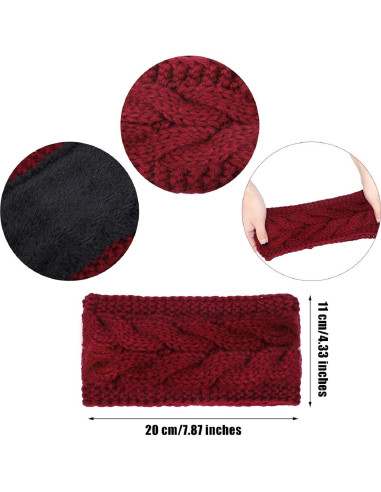 Diademas de Invierno WILLBOND 6 Piezas Forro Polar Mujeres