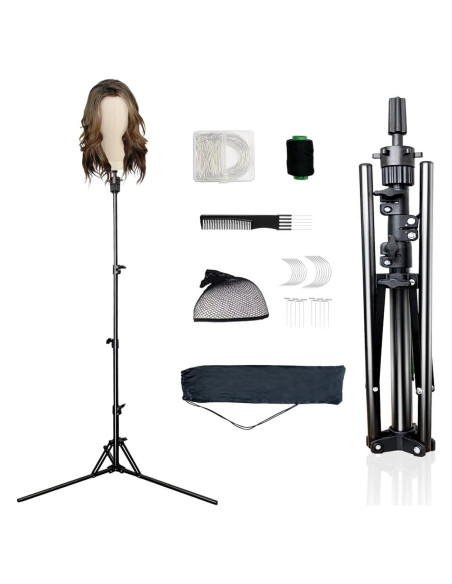 Soporte de Peluca Tripode Ajustable SZCY 43-160 cm Plegable