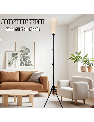 Soporte de Peluca Tripode Ajustable SZCY 43-160 cm Plegable