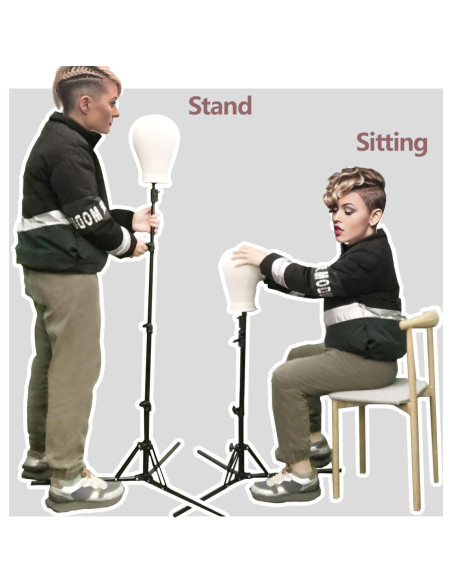 Soporte de Peluca Tripode Ajustable SZCY 43-160 cm Plegable