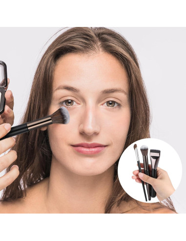 Juego de 3 Pinceles para Contorno de Nariz FdcZeyxior