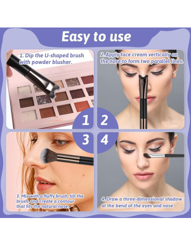 Juego de 3 Pinceles para Contorno de Nariz FdcZeyxior