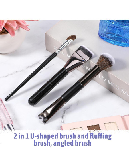 Juego de 3 Pinceles para Contorno de Nariz FdcZeyxior