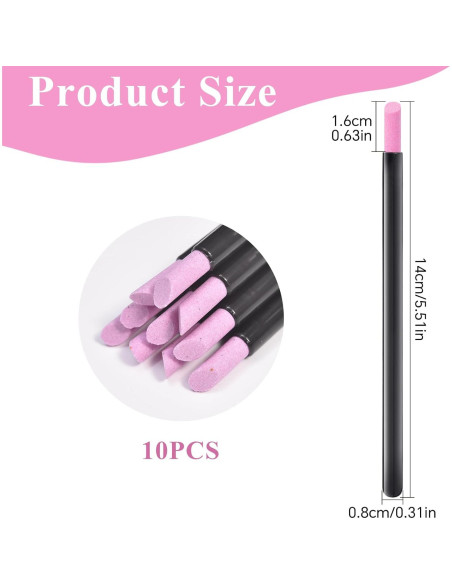 10 Piezas Lima de Uñas Stoe Piedra Pómez para Manicura