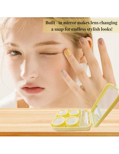 Kit de Cuidado para Lentes de Contacto Amarillo 5 en 1