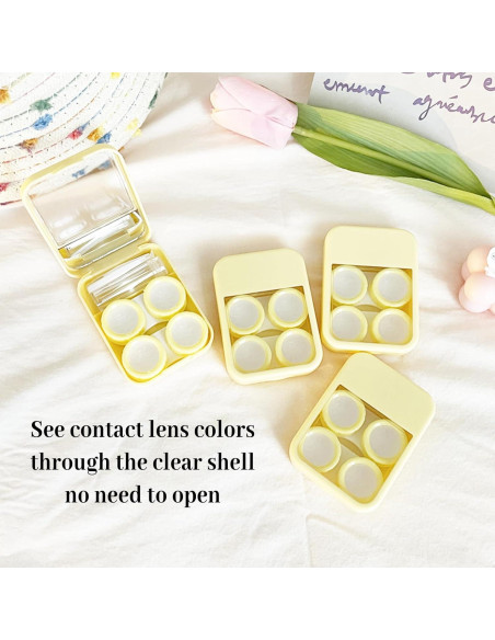 Kit de Cuidado para Lentes de Contacto Amarillo 5 en 1