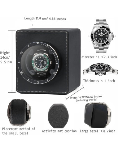 Enrollador automático de reloj Driklux C1CQ-9 LED, unisex, silencioso