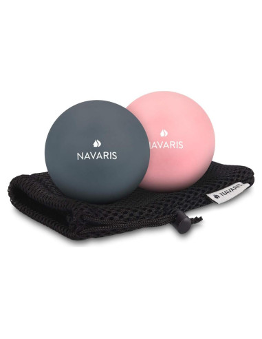 Pelotas de Masaje Lacrosse Navaris - Juego de 2 (6.35cm) - Suave y Dura