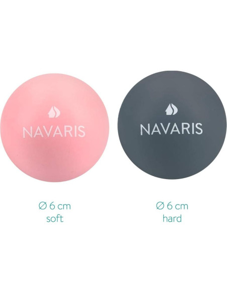 Pelotas de Masaje Lacrosse Navaris - Juego de 2 (6.35cm) - Suave y Dura
