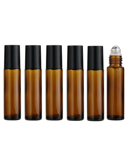 Botellas de Rodillo de Vidrio 10ml WsjiaboFux - 6 Pcs Rellenables