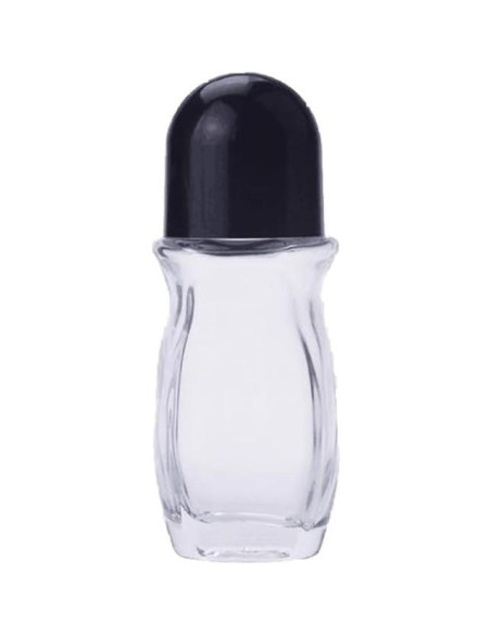 2 Botellas de Vidrio Negro 50ml con Rodillo para Aceites
