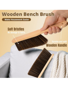 2 Cepillos de Polvo de Madera Dazzhues con Cerdas Suaves 2