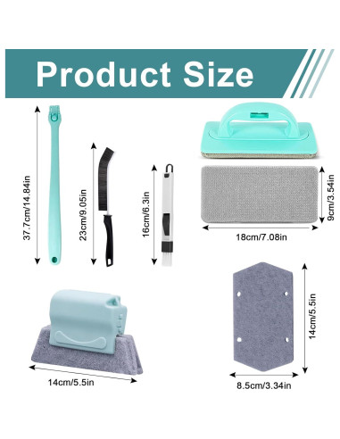 Kit de Limpieza de Ventanas Zimso con 9 Cepillos y Paños