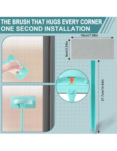 Kit de Limpieza de Ventanas Zimso con 9 Cepillos y Paños