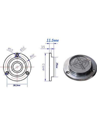 Nivel de Burbuja Redondo XMLEI 50mm Aluminio Blanco