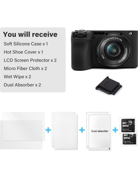 Kit Accesorios para Cámara Sony Alpha 6700 - Funda Silicona y Protectores