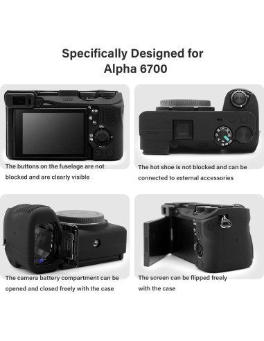Kit Accesorios para Cámara Sony Alpha 6700 - Funda Silicona y Protectores