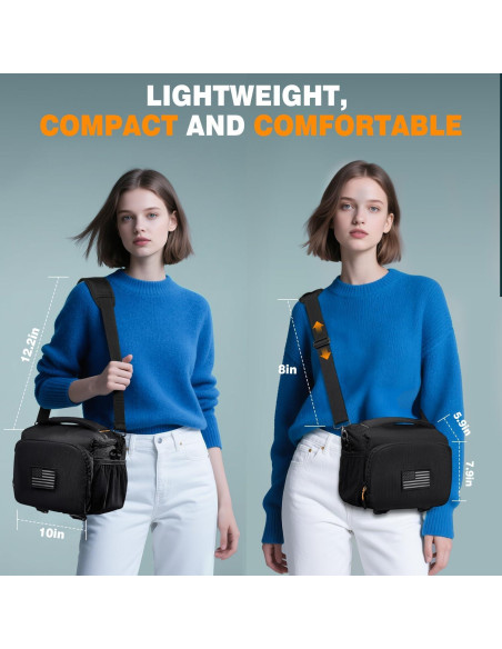Bolsa de Hombro para Cámara AMOZZ Negra, Acolchada y Impermeable