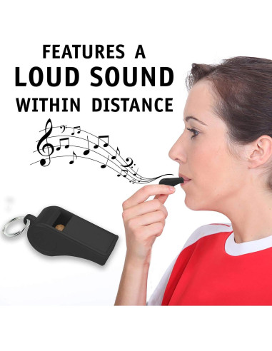 Silbato de Seguridad Water Gear Negro Ultra Liviano