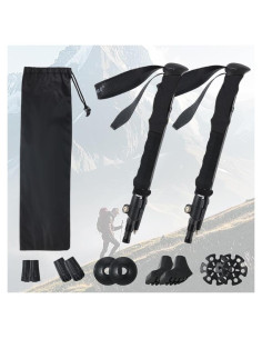 Bastones de Senderismo IJEUH de Fibra de Carbono 2 Pcs