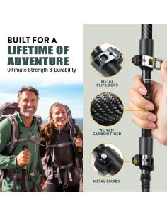 Bastones de Senderismo IJEUH de Fibra de Carbono 2 Pcs 2