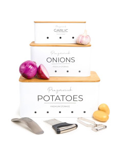 Contenedor de Almacenamiento de Papas y Cebollas Pragmerick con Utensilios