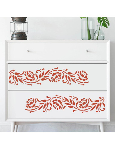 14 Plantillas Reutilizables de Borde Floral XIAOSHAN 30.5 cm