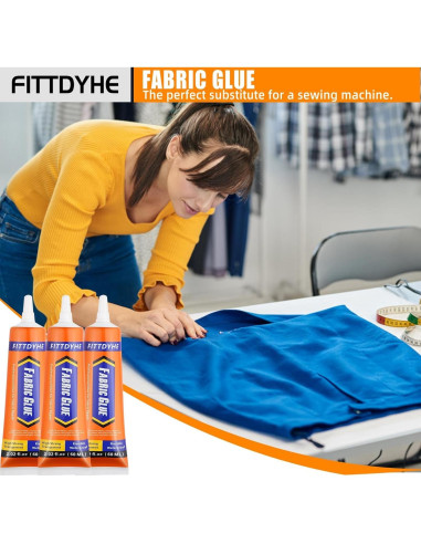 Pegamento para Tela Permanente FITTDYHE 3Pcs 60ml Lavable