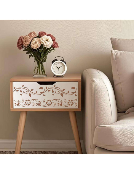 14 Plantillas Reutilizables de Borde Floral XIAOSHAN 30.5 cm