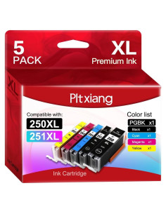 Cartuchos de tinta compatibles Pltxiang 250XL 251XL para Canon