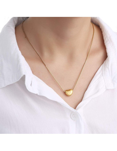 Collar Choker de Corazón U7 para Mujeres - Acero Inoxidable 18K