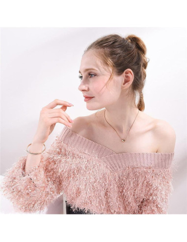 Collar Choker de Corazón U7 para Mujeres - Acero Inoxidable 18K