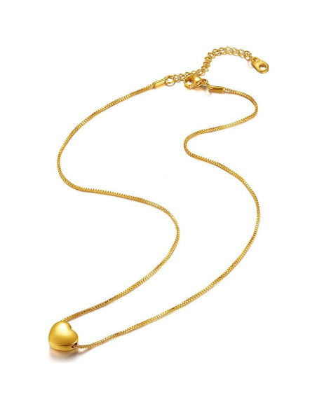 Collar Choker de Corazón U7 para Mujeres - Acero Inoxidable 18K