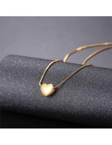 Collar Choker de Corazón U7 para Mujeres - Acero Inoxidable 18K