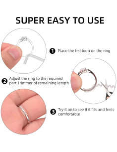 Ajustadores de Anillo TUNQISM 8 Piezas Silicona Transparente 2