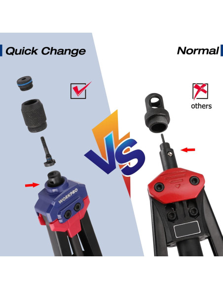 Remachadora Manual de Tuerca WORKPRO 11 Mandriles 185 Pcs