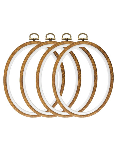 Aros de Bordado Ovalados Semetall 4pcs 17x13.5cm Imitación Madera
