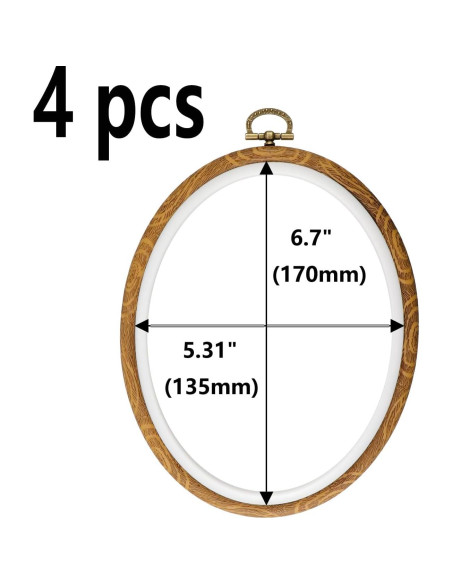 Aros de Bordado Ovalados Semetall 4pcs 17x13.5cm Imitación Madera