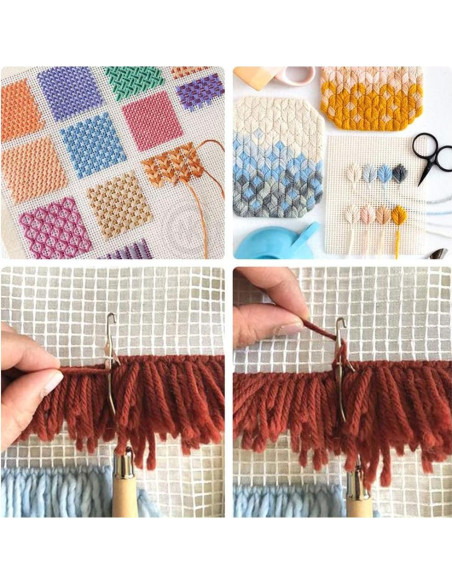 Kit de Ganchillo NX Jardín 100x50cm con Gancho de Madera