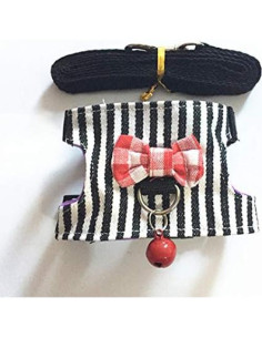 Arnés y Correa para Mascotas Pequeñas Hypeety Mediano Raya Negra 2