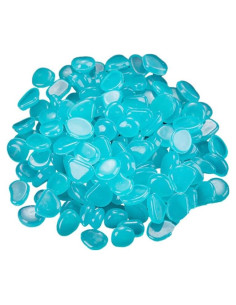 Elandy 200PCS Piedras Luminosa Azul Claro para Jardín y Acuario