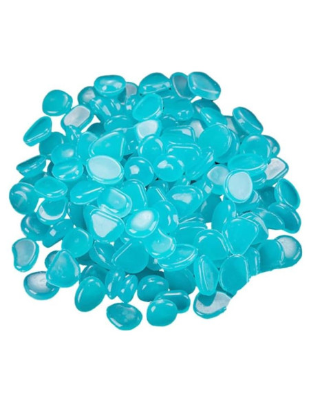 Elandy 200PCS Piedras Luminosa Azul Claro para Jardín y Acuario