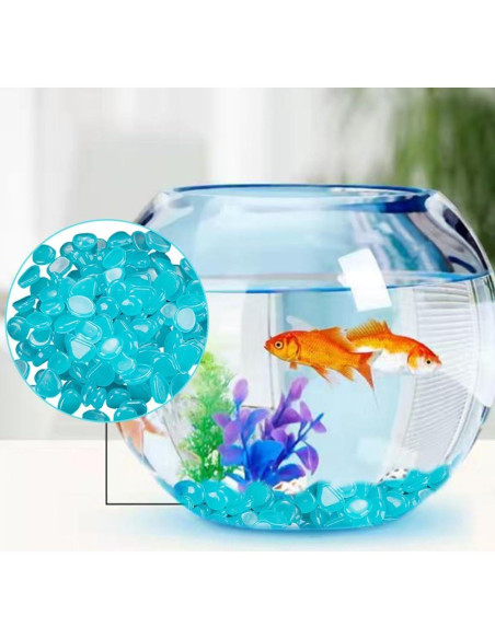 Elandy 200PCS Piedras Luminosa Azul Claro para Jardín y Acuario