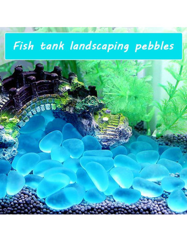 Elandy 200PCS Piedras Luminosa Azul Claro para Jardín y Acuario