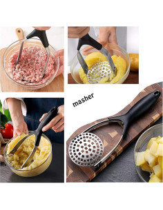 Aplastador de Patatas de Acero Inoxidable Clever Monster - Ergonomico 2