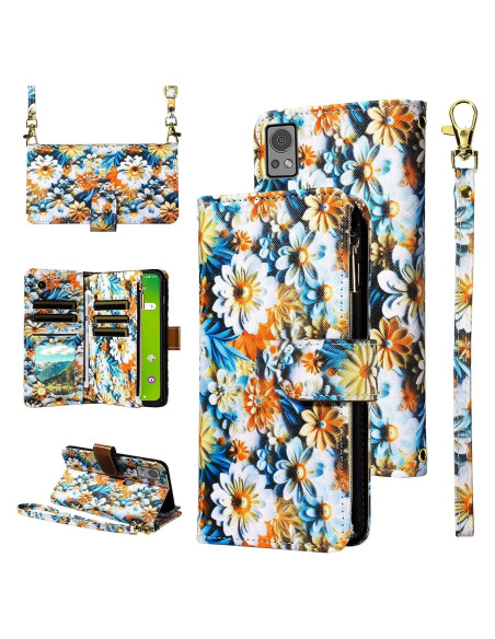 Funda billetera Furill para Cricket Icon 5 y AT&T Motivate 4